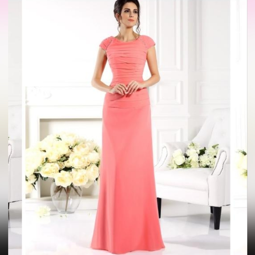 ShortSleeves Long Chiffon Dress